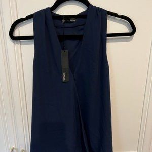 NWT Krisa Surplice Tank Top in Navy